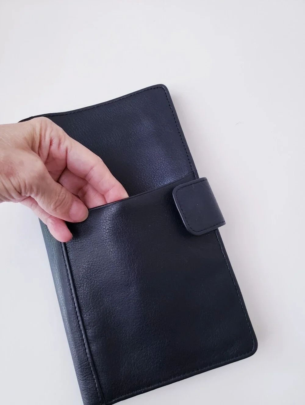 Vintage Mori Black Leather Large Travel Wallet